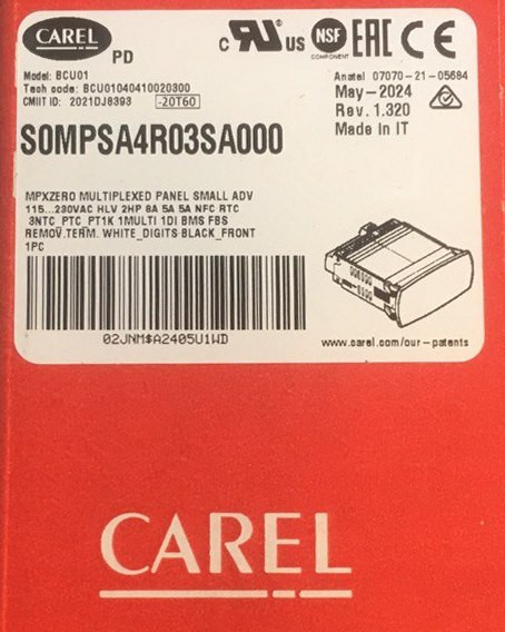 Контроллер (электронный термостат) CAREL MPXZERO, 4 РЕЛЕ 12A 8A 5A 5A, 230VAC, NFC, BUZ, 2 цифр. входа, IR RTC (IR33C0HB00, PJEZC, MX30)