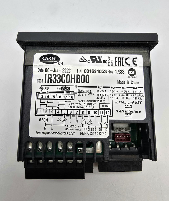 Контроллер CAREL IR33 4 РЕЛЕ 16A 8A 8A 8A 115/230VAC BUZ 2NTC 2DI IR RTC Контроллер CAREL IR33 4 РЕЛЕ 16A 8A 8A 8A 115/230VAC BUZ 2NTC 2DI IR RTC