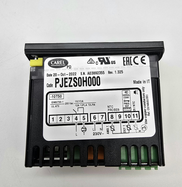 Контроллер (электронный термостат) CAREL, 1 РЕЛЕ: компрессор (2 HP), 1 DIGITAL INP (цифровой вход)