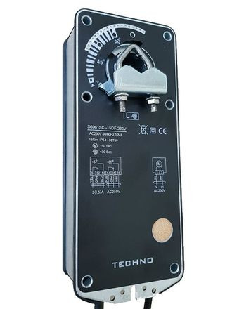 TECHNO SC-15AN/24V привод для воздушной заслонки с возвратной пружиной, аналогового управления 0-10V, без концевых выключателей, 15Nm, 24В TECHNO SC-15AN/24V привод для воздушной заслонки с возвратной пружиной, аналогового управления 0-10V, без концевых выключателей, 15Nm, 24В