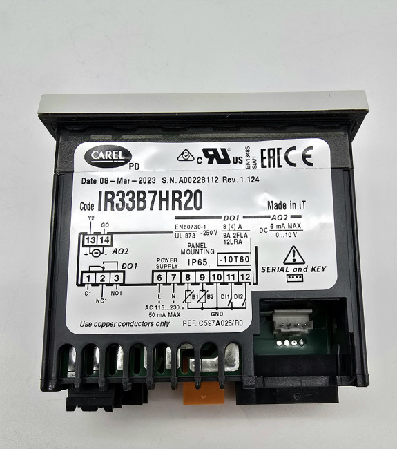 Контроллер универсальный CAREL IR33 UNIV. 2 NTC/PTC/PT1000, 1 D.O.+ 1A.O., BUZ, IR, 115 TO 230 VAC Контроллер универсальный CAREL IR33 UNIV. 2 NTC/PTC/PT1000, 1 D.O.+ 1A.O., BUZ, IR, 115 TO 230 VAC