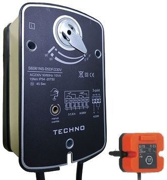 TECHNO SF-05AFS/24V привод противопожарный с возвратной пружиной, датчик температуры, аналогового управления 0-10V, с концевыми выключателями, 5Nm, 24В TECHNO SF-05AFS/24V привод противопожарный с возвратной пружиной, датчик температуры, аналогового управления 0-10V, с концевыми выключателями, 5Nm, 24В